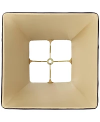 Springcrest Small Square Curved Black Lamp Shade 6" Top x 11" Bottom x 9.75" Height (Spider) Replacement with Harp and Finial