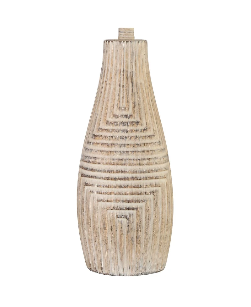 John Timberland Southwest Rustic Table Lamp 27" Tall Faux Light Wood Oatmeal Fabric Drum Shade for Living Room Bedroom Bedside Nightstand