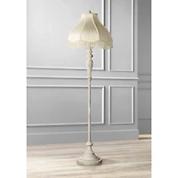 Springcrest 6" Top x 17" Bottom x 11" High x 12" Slant Lamp Shade Replacement Large Cream Dome Floral Scalloped Spider Harp Finial