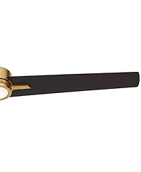 60" Monte Largo Mid Century Modern 3 Blade Large Indoor Ceiling Fan with Light Led Remote Control Soft Brass Black for House Bedroom Living Room
