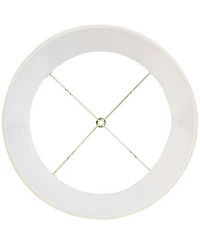Imperial Shade Creme Classic Medium Drum Lamp Shade 14" Top x 16" Bottom x 12" High (Spider) Replacement with Harp and Finial