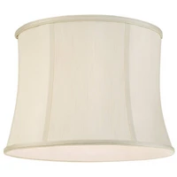 Imperial Shade Creme Classic Medium Drum Lamp Shade 14" Top x 16" Bottom x 12" High (Spider) Replacement with Harp and Finial