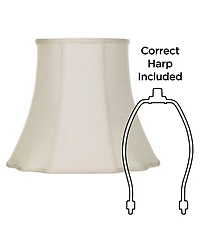 Imperial Shade Creme Medium Bell Cut Corner Lamp Shade 10" Top x 16" Bottom x 14" Slant x 13.5" High (Spider) Replacement with Har