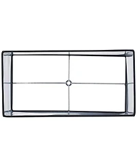Springcrest Black Medium Rectangular Hardback Lamp Shade 16" Wide x 8" Deep x 10" High (Spider) Replacement with Harp and Finial