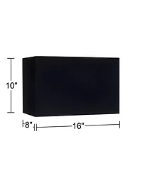 Springcrest Black Medium Rectangular Hardback Lamp Shade 16" Wide x 8" Deep x 10" High (Spider) Replacement with Harp and Finial