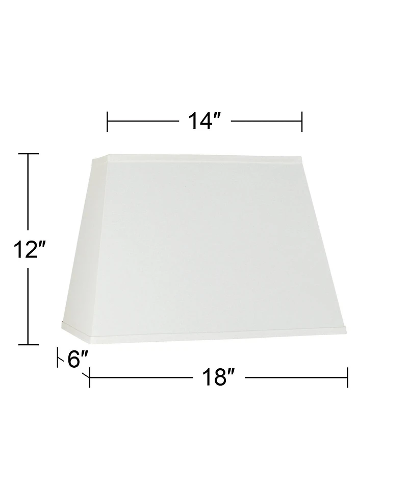 Springcrest Ivory Linen Large Rectangular Lamp Shade 14" Wide x 6" Deep at Top and 18" Wide x 12" Deep at Bottom and 12" Heig