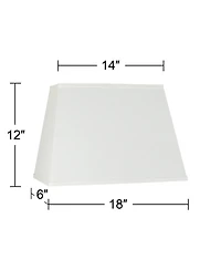 Springcrest Ivory Linen Large Rectangular Lamp Shade 14" Wide x 6" Deep at Top and 18" Wide x 12" Deep at Bottom and 12" Heig