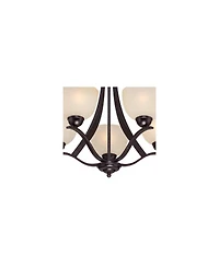 Regency Hill Airington Bronze Pendant Chandelier 23" Wide Rustic Scrolling Arms Indian Scavo Glass 5-Light Fixture for Dining Room Home Kitchen I