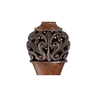 Regency Hill Exeter Traditional Table Lamps 30" Tall Set of 2 Bronze Wood Carved Leaf Cream Rectangular Bell Shade for Bedroom Living Room Bedsid