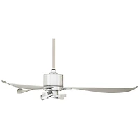 Possini Euro Design 56" Vengeance Modern Indoor Ceiling Fan 3 Blade Led Light Remote Control Chrome Finish Bedroom Living Room