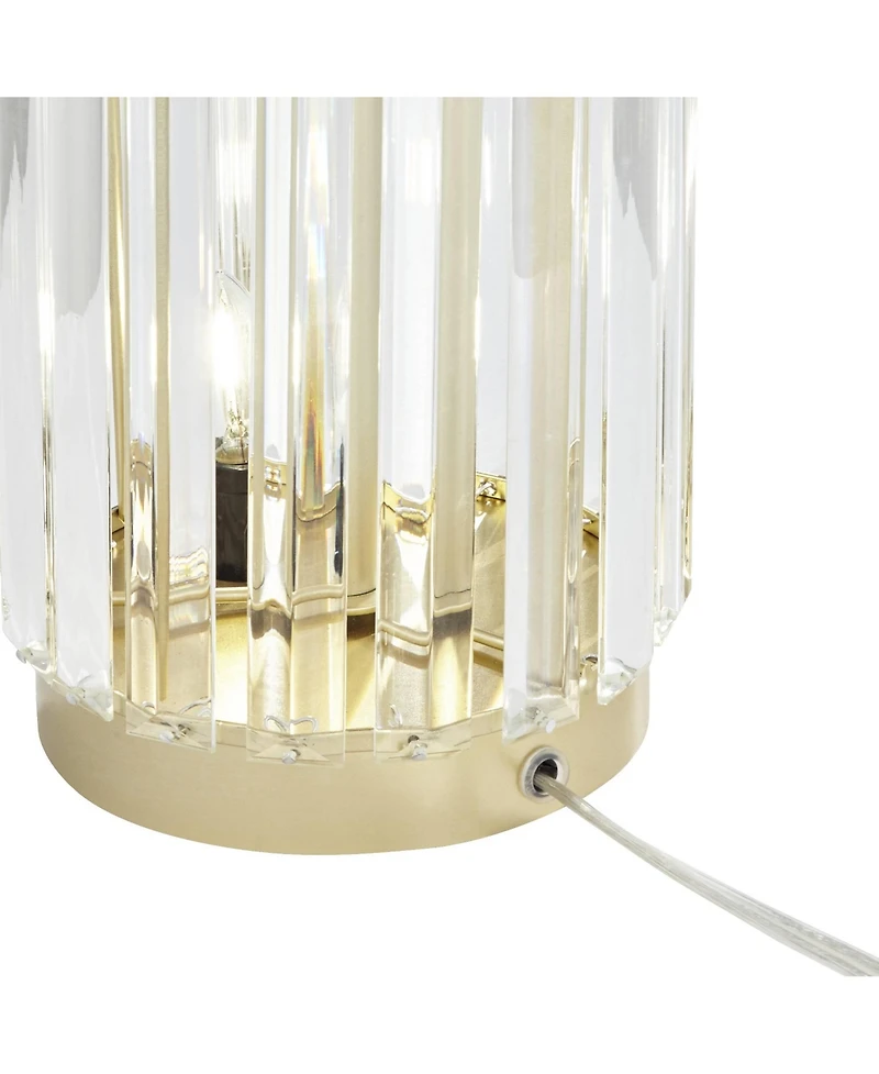 Regency Hill Rivera Traditional Table Lamp 27 3/4" Tall Clear Glass with Nightlight Led White Shade for Bedroom Living Room Bedside Nightstand Of