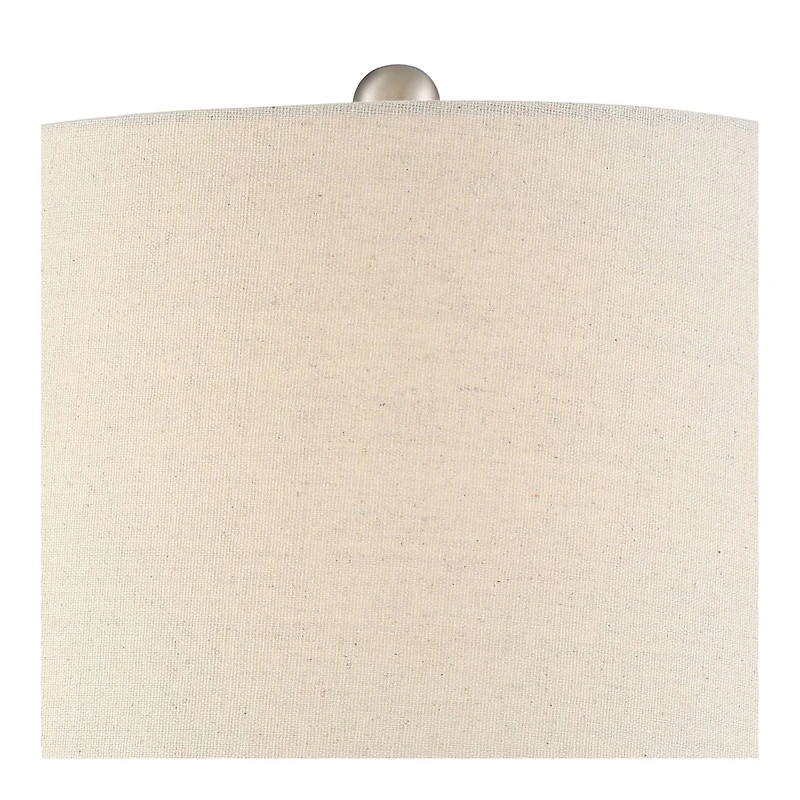 360 Lighting Albert Modern Table Lamp 24 3/4" High Mercury Glass Gourd Oatmeal Drum Shade for Bedroom Living Room Bedside Nightstand Office Kids