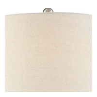 360 Lighting Albert Modern Table Lamp 24 3/4" High Mercury Glass Gourd Oatmeal Drum Shade for Bedroom Living Room Bedside Nightstand Office Kids