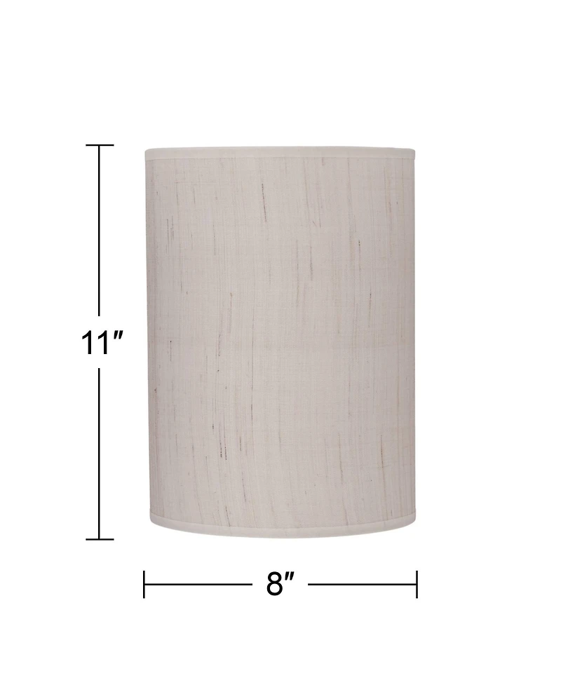 Springcrest Set of 2 Cylinder Lamp Shades Ivory White Small 8" Top x 8" Bottom x 11" High Spider Replacement Harp and Finial Fitting