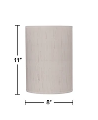 Springcrest Set of 2 Cylinder Lamp Shades Ivory White Small 8" Top x 8" Bottom x 11" High Spider Replacement Harp and Finial Fitting