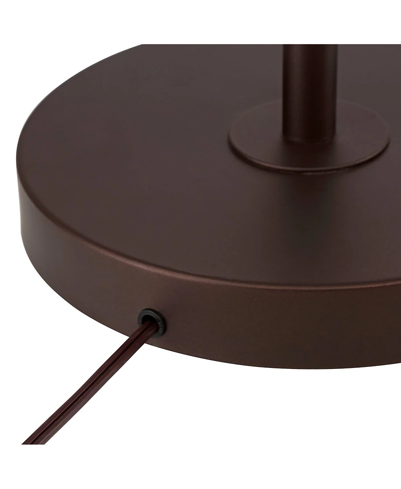 360 Lighting Caper Modern Floor Lamp with Tray Table Usb and Ac Power Outlet in Base 60.5" Tall Bronze Metal Off White Fabric Drum Shade for Living Ro