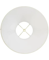 Creme Medium Bell Lamp Shade 7" Top x 16" Bottom x 12" Slant x 11.25" High (Spider) Replacement with Harp and Finial