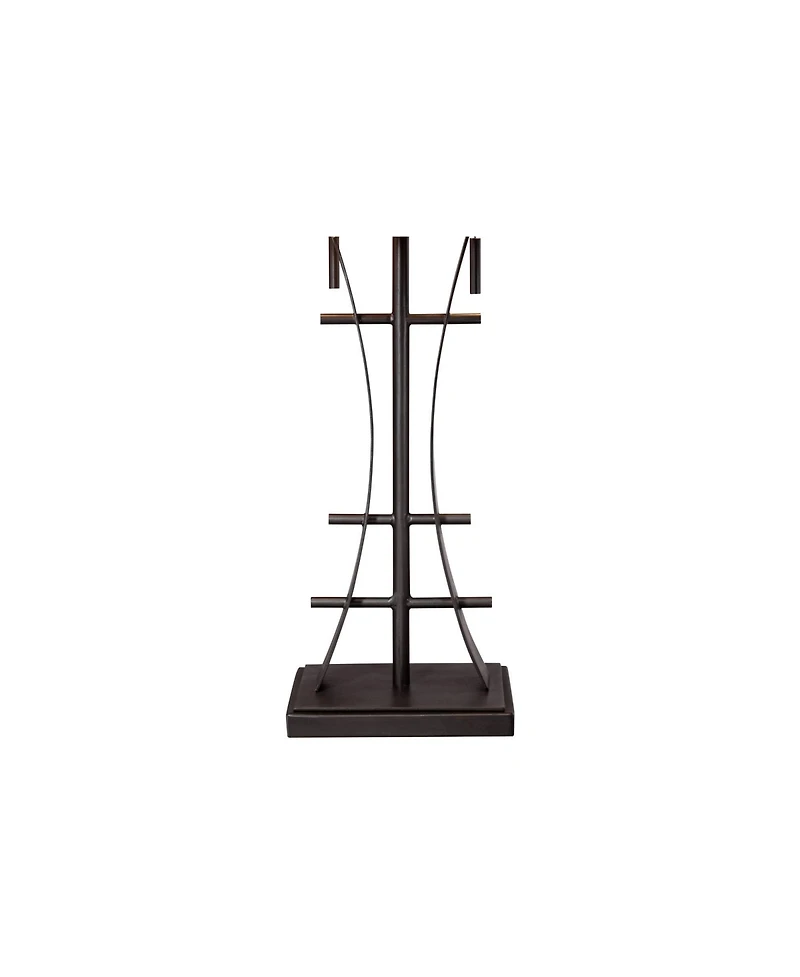 Robert Louis Tiffany Jewel Tone Mission Table Lamp 27" Tall Iron Bronze Geometric Stained Glass Art Shade for Bedroom Living Room Bedside Nightst
