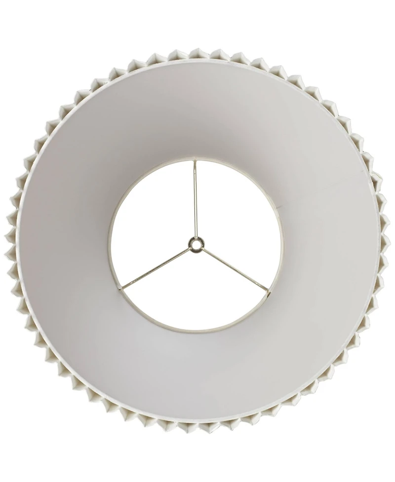 Springcrest 10" Top x 17" Bottom x 14 1/2" High x 14 3/4" Slant Lamp Shade Replacement Large Ivory Bell Pleated Spider Harp Finial