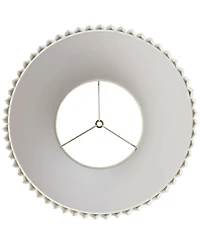 Springcrest 10" Top x 17" Bottom x 14 1/2" High x 14 3/4" Slant Lamp Shade Replacement Large Ivory Bell Pleated Spider Harp Finial