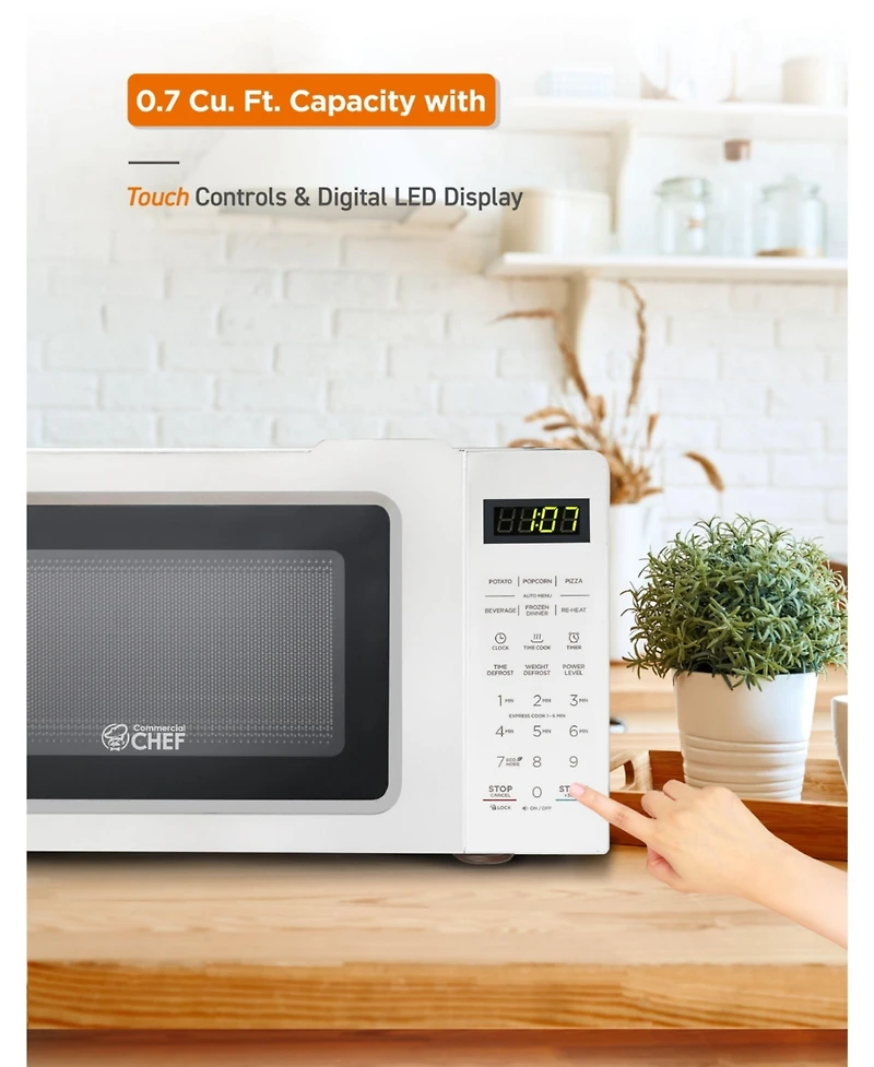 0.7 Cu. Ft.White Counter Top Microwave