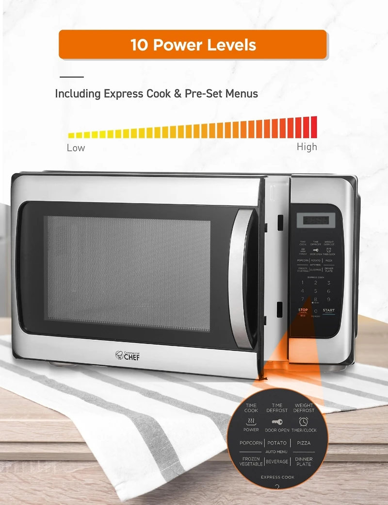 1.1 Cu. Ft. Counter Top Microwave,Stainless Steel
