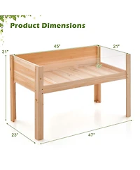 Raised Wooden Garden Bed 24" Elevated Planter Box Plant Terrarium with Drain Holes