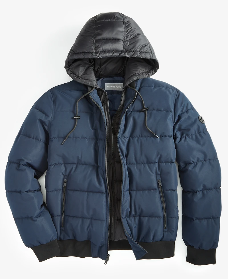 Michael Kors Men's Hooded Puffer Bomber Jacket