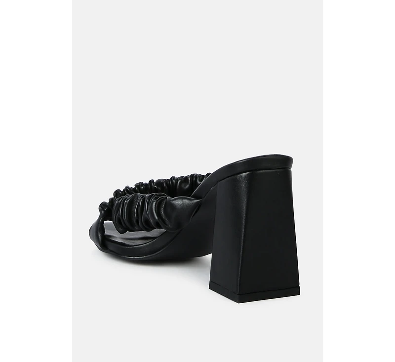 Page 3 Scrunchie Strap Block Sandals Women