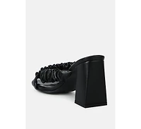 Page 3 Scrunchie Strap Block Sandals Women
