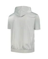 Fanatics Men's Silver/White Brooklyn Nets Short Sleeve Pullover Hoodie