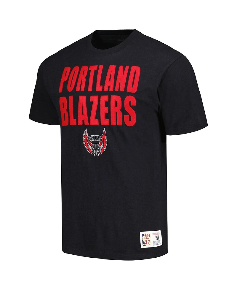 Mitchell & Ness Men's Black Portland Trail Blazers Hardwood Classics Legendary Slub T-Shirt