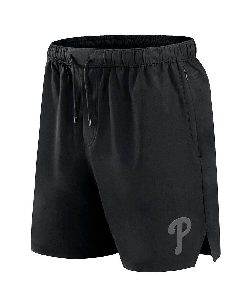 Fanatics Signature Men's Black Philadelphia Phillies Front Office Woven Shorts