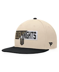 Fanatics Men's Cream/Black Vegas Golden Knights Goalaso Snapback Hat