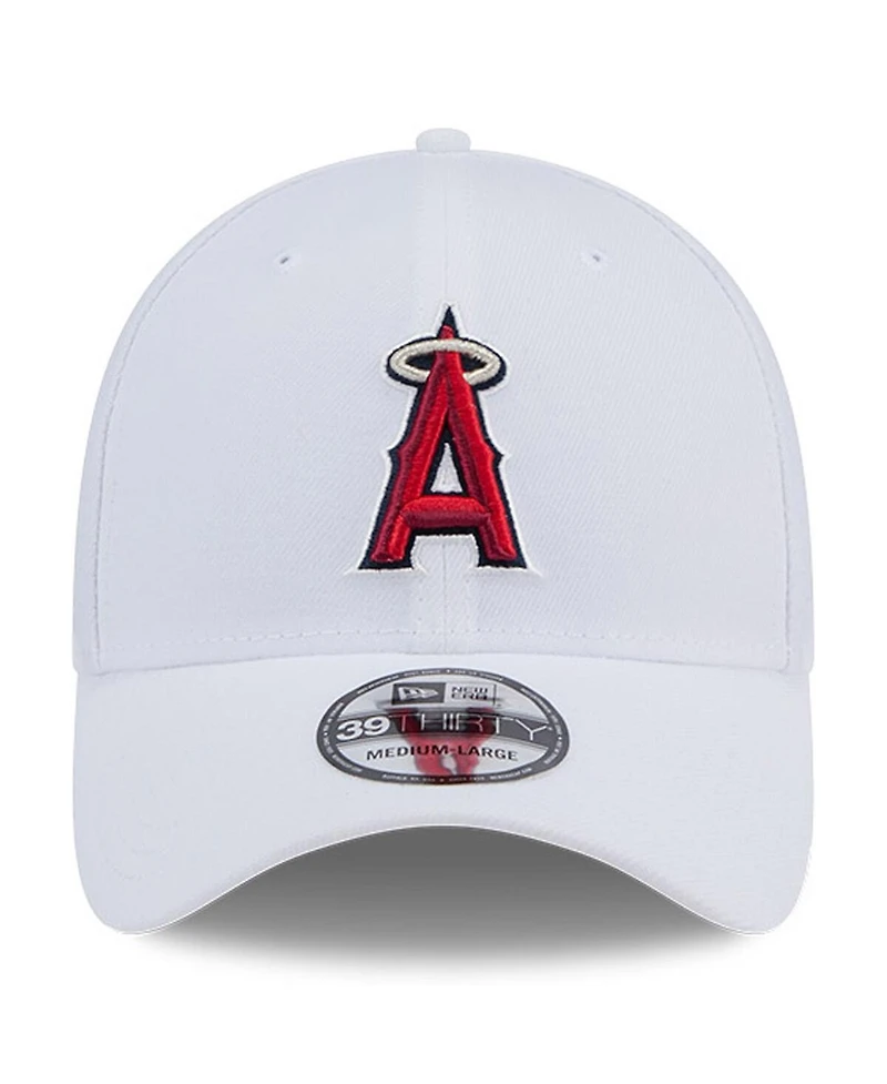 New Era Men's White Los Angeles Angels Evergreen 39THIRTY Flex Hat