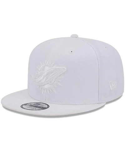 New Era Men's Miami Dolphins Main White on White 9FIFTY Snapback Hat