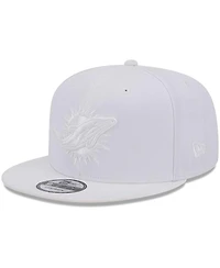 New Era Men's Miami Dolphins Main White on White 9FIFTY Snapback Hat