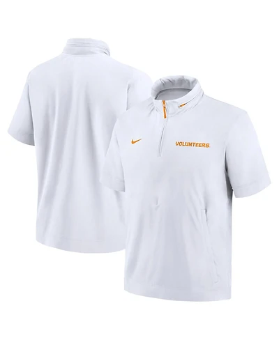 Nike Men's White Tennessee Volunteers 2024 Sideline Coach Short Sleeve Half-Zip Hoodie Jacket