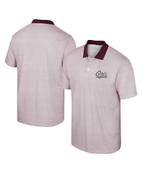 Colosseum Men's White Wyoming Cowboys Print Stripe Polo Shirt