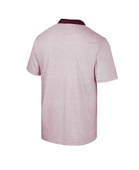 Colosseum Men's White Wyoming Cowboys Print Stripe Polo Shirt
