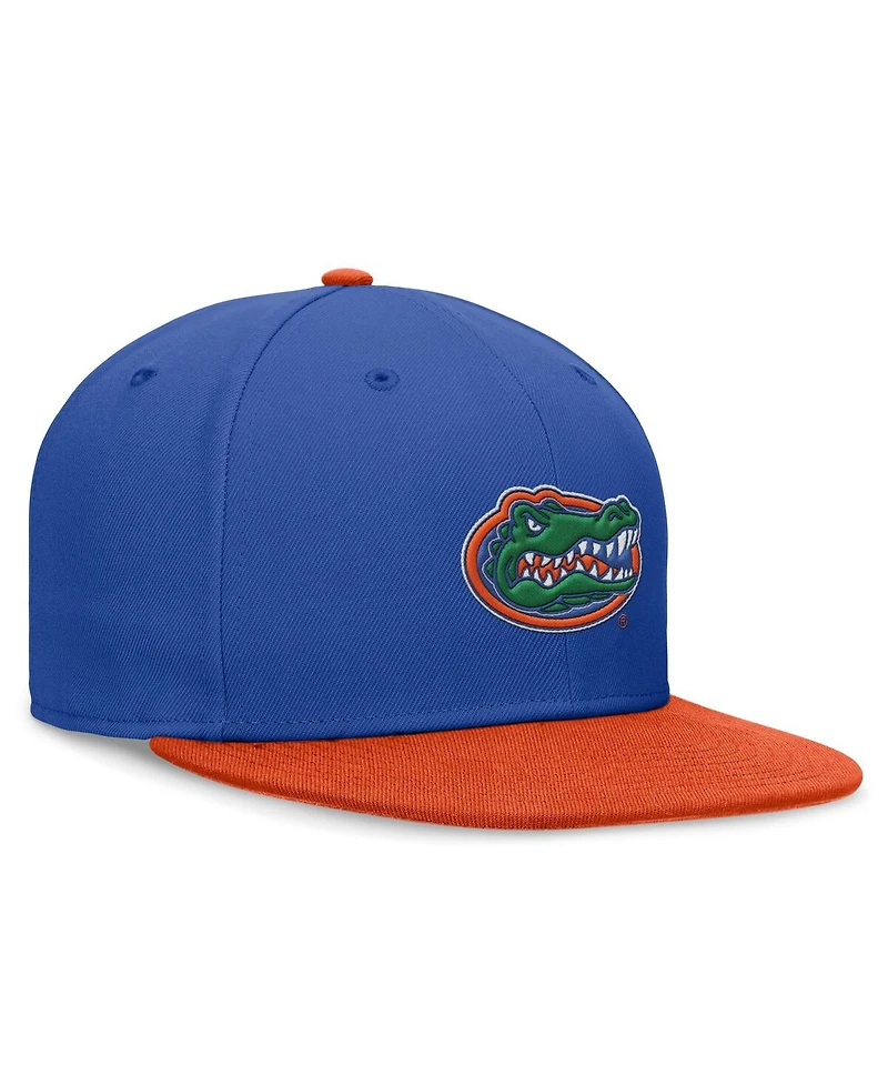 Jordan Men's Royal/Orange Florida Gators Team Logo Performance Fitted Hat