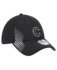 New Era Men's Black Chicago Cubs Active Dash Mark 39THIRTY Flex Hat