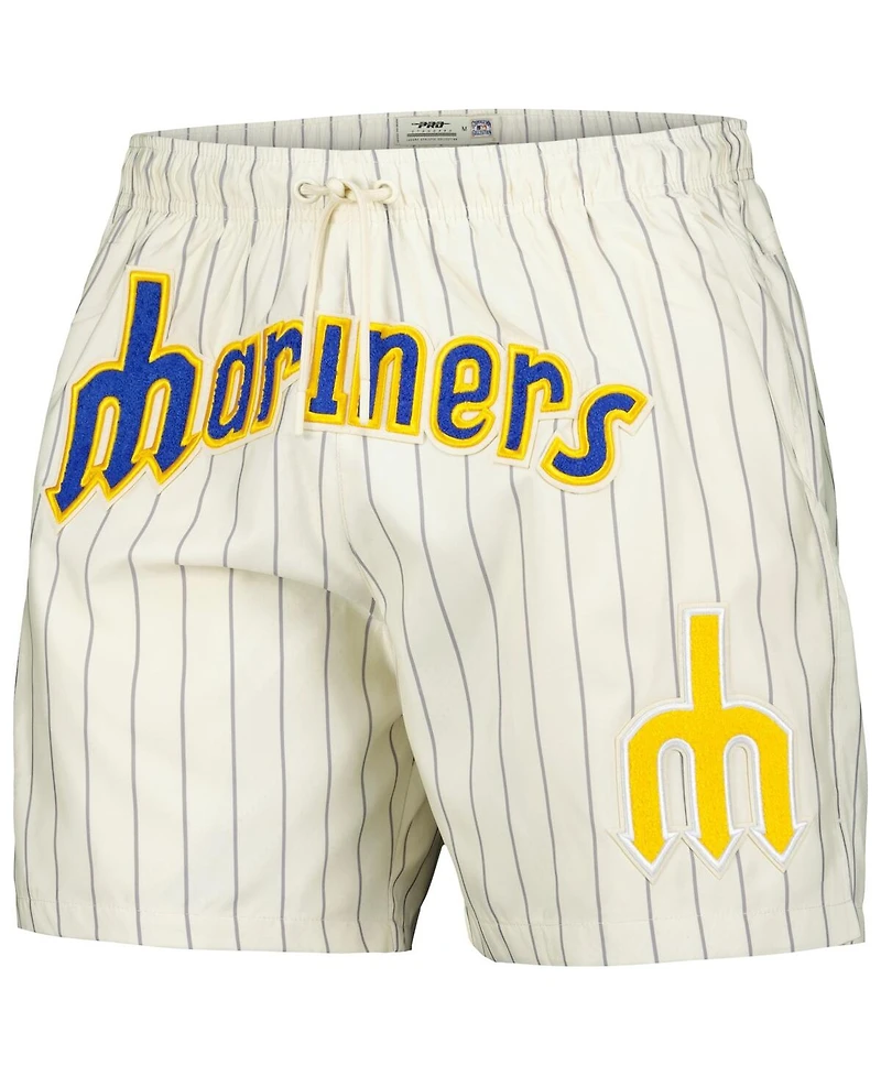 Pro Standard Men's Cream Seattle Mariners Pinstripe Retro Classic Woven Shorts