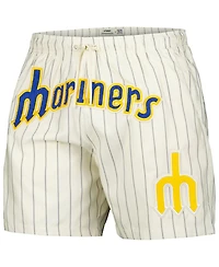 Pro Standard Men's Cream Seattle Mariners Pinstripe Retro Classic Woven Shorts