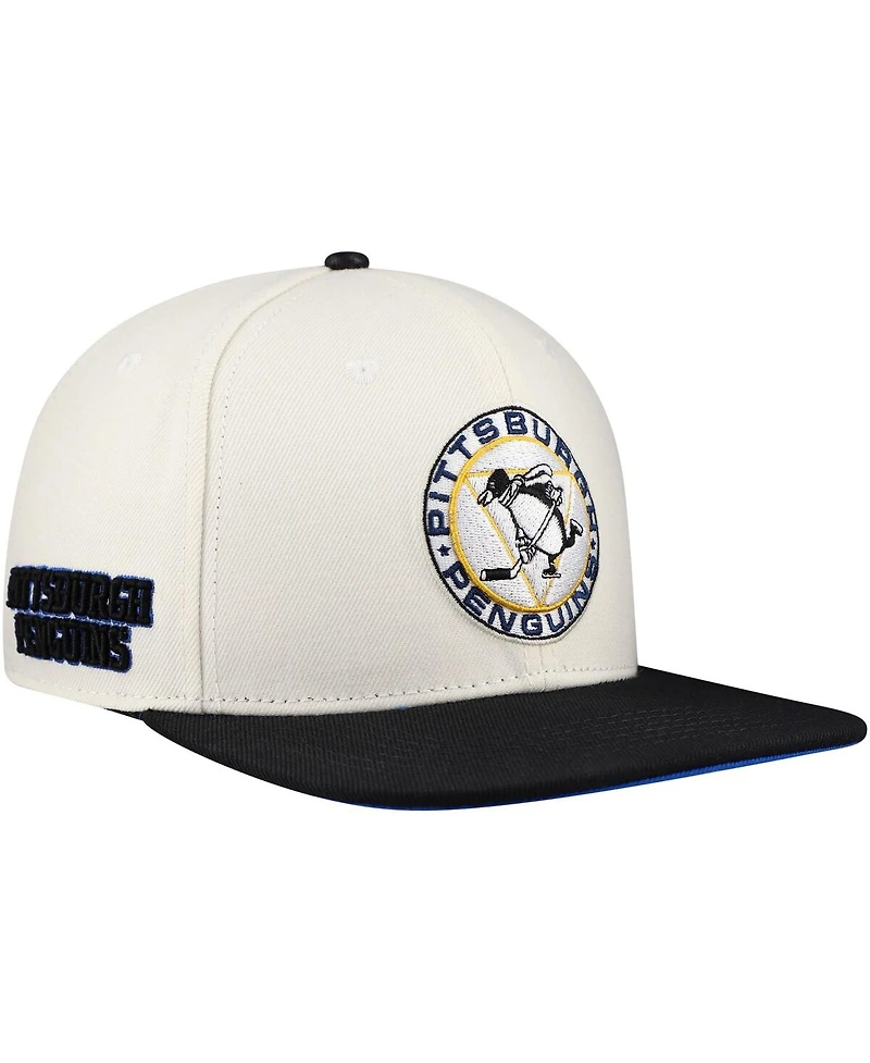 Pro Standard Men's Cream Pittsburgh Penguins Retro Classic Logo Snapback Hat