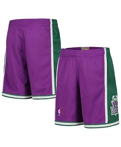 Mitchell & Ness Big Boys and Girls Purple Milwaukee Bucks Hardwood Classics Swingman Shorts