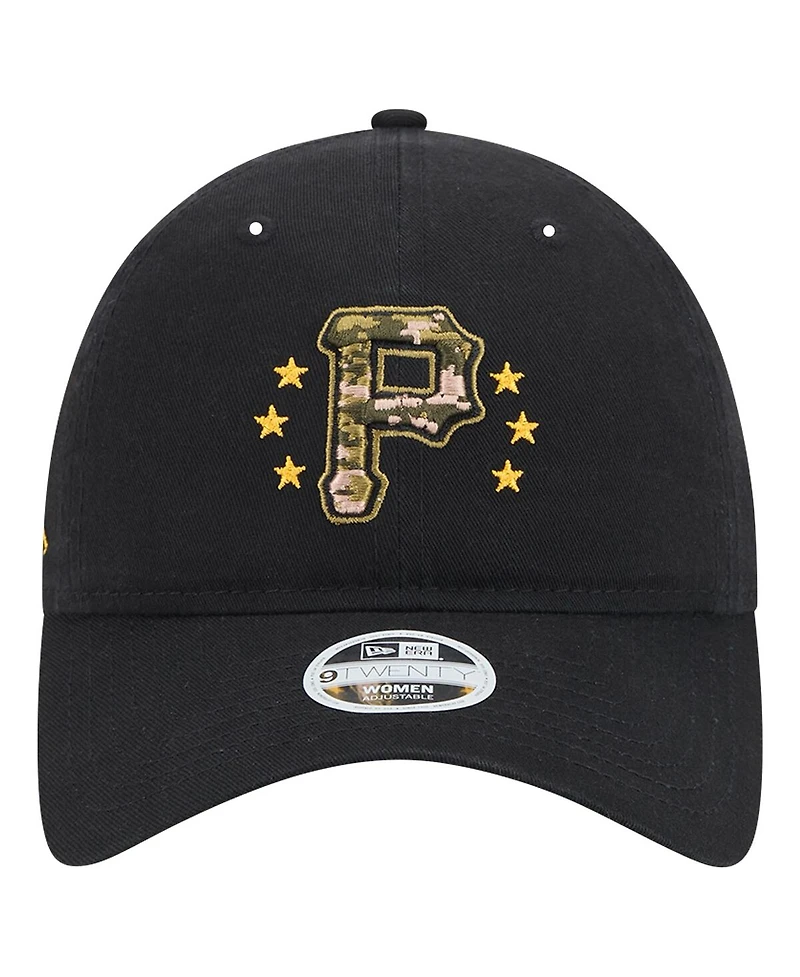 New Era Women's Black Pittsburgh Pirates 2024-Armed Forces Day 9TWENTY Adjustable Hat
