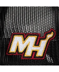 Mitchell & Ness Men's White Miami Heat Hardwood Classics Blocker Foam Front Trucker Adjustable Hat