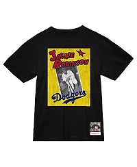 Mitchell & Ness Men's Jackie Robinson Black Brooklyn Dodgers vintage-like Cover T-Shirt