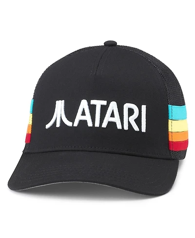 American Needle Men's and Women's Black Atari Hotfoot Adjustable Trucker Hat